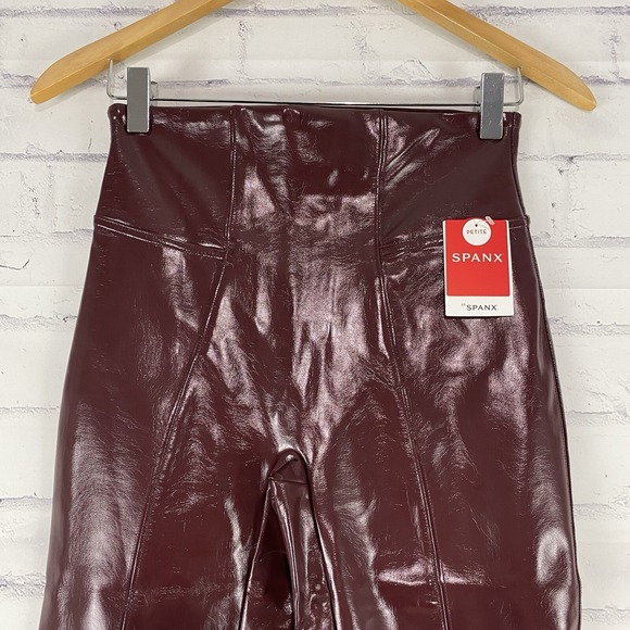 Spanx Leggings Women's Size Small Petite Pants Faux Patent Leather Leggings NWT - Picture 1 of 12